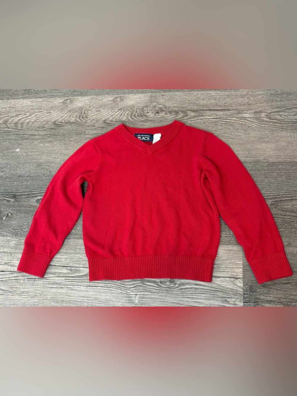 The Children's Place Bright Red V-Neck Sweater. Boys size 4T